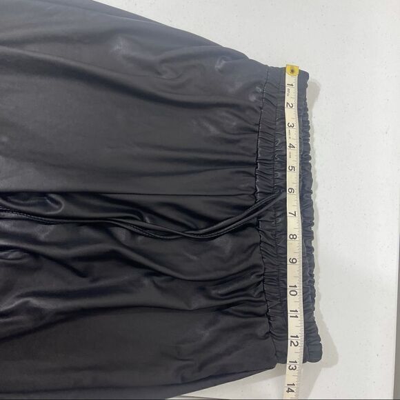 K too waxed fabric faux leather joggers pants L lg - Picture 9 of 16